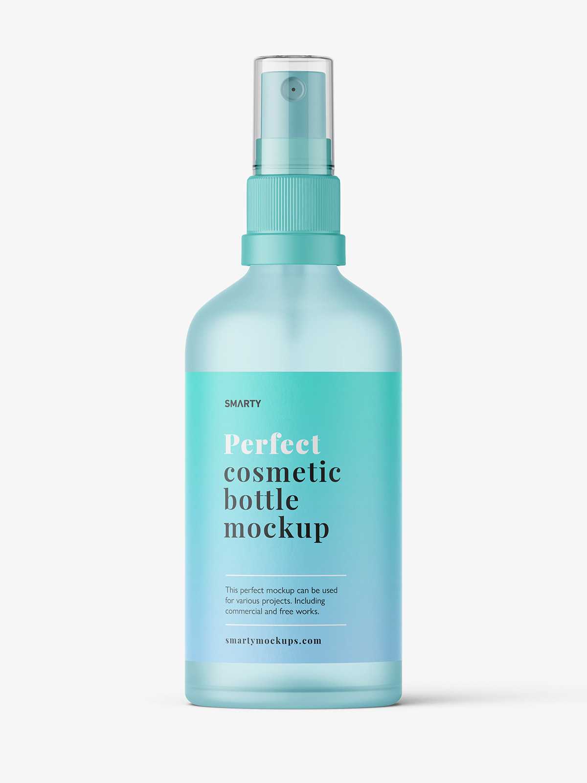 Mist spray bottle mockup / frosted