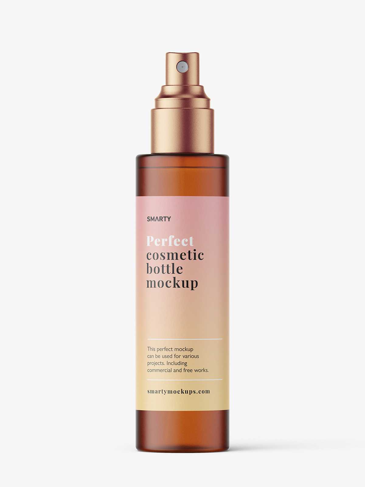 Mist spray bottle mockup / frosted amber