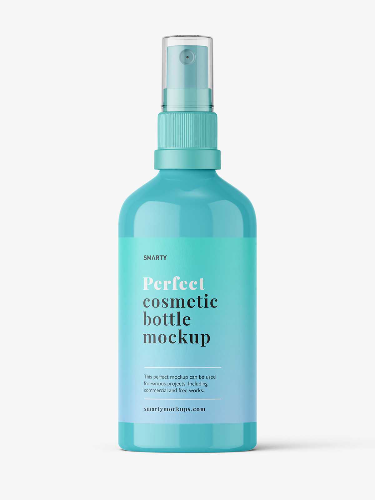 Mist spray bottle mockup / glossy