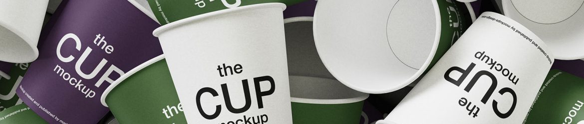 Mixed coffee cups mockup