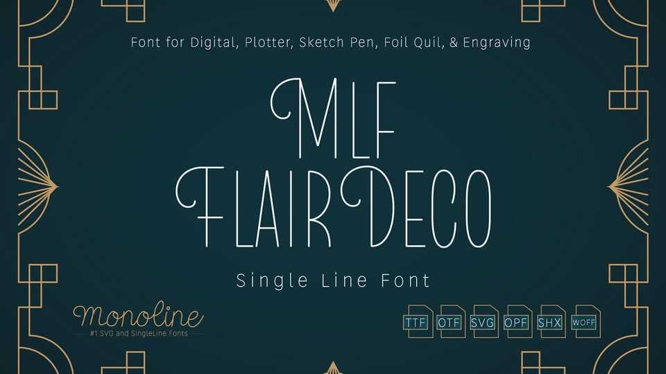 MLF Flair Deco SingleLine Font › Fontesk