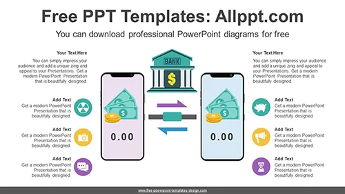 Mobile Bank Payment PowerPoint Diagram