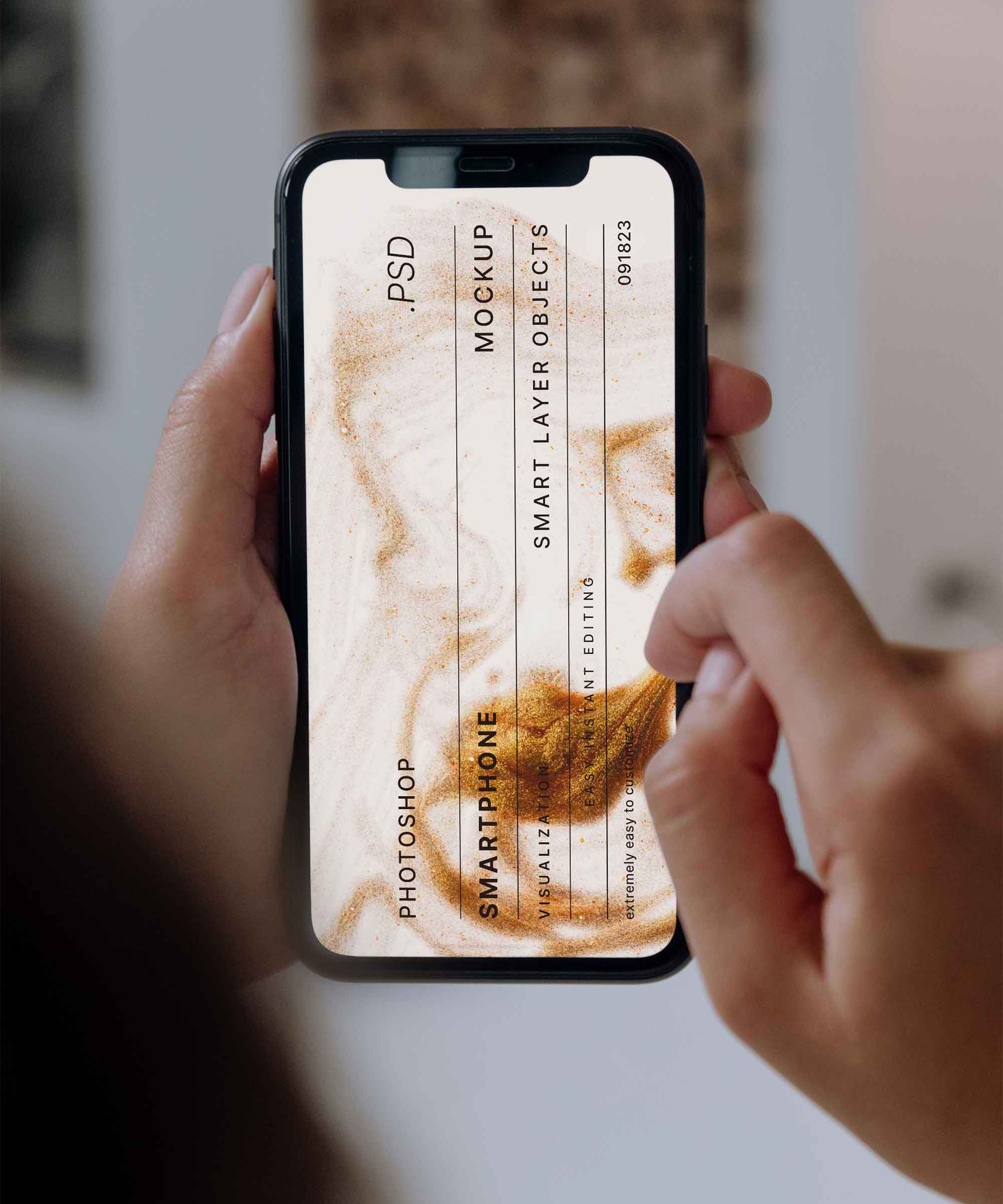 Mobile in Hand Mockup