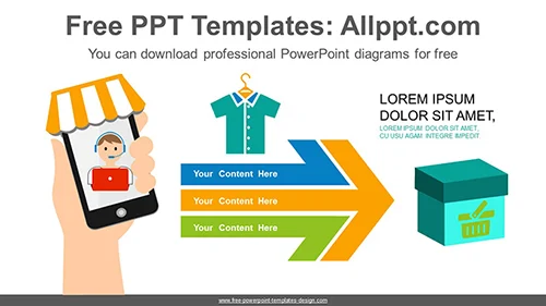 Mobile Shopping PowerPoint Diagram