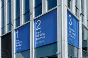 Modern building windows mockup