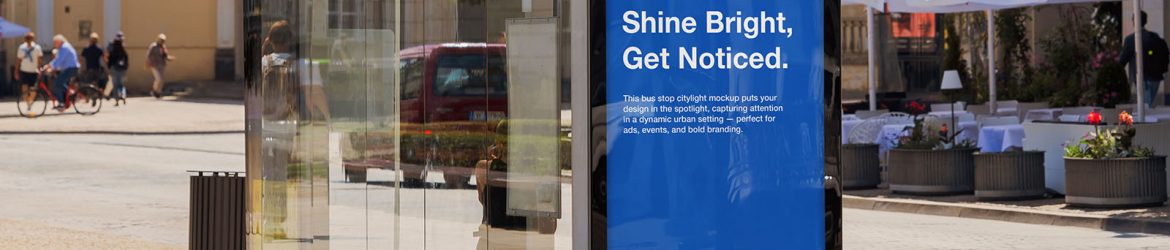 Modern citylight bus stop mockup