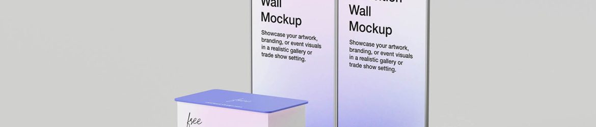 Modern exhibition wall mockup