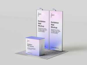 Modern exhibition wall mockup