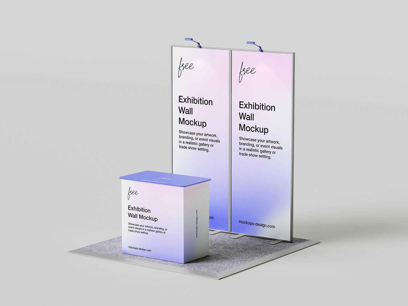 Modern exhibition wall mockup