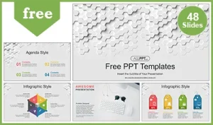 Modern Geometric HexaGrid PowerPoint Templates