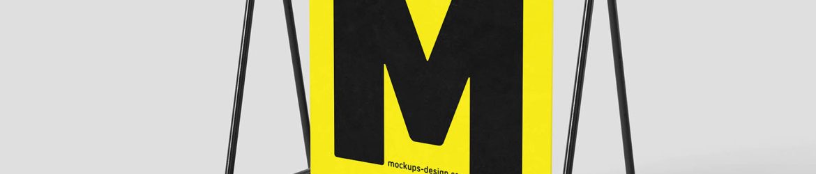 Modern hanging A-stand mockup