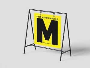 Modern hanging A-stand mockup