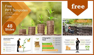 Money Growing Plan PowerPoint Templates