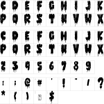 Monster Scratch Font - Fonte Grátis Mapa de caracteres da fonte Monster Scratch Font