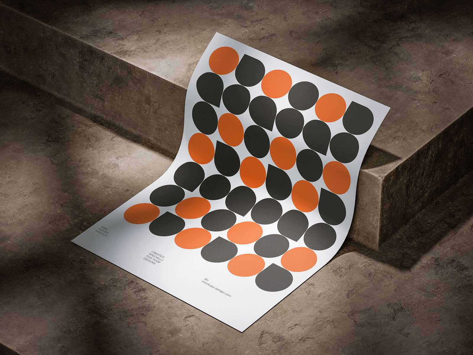 Moody concrete poster mockup - Instant Download
