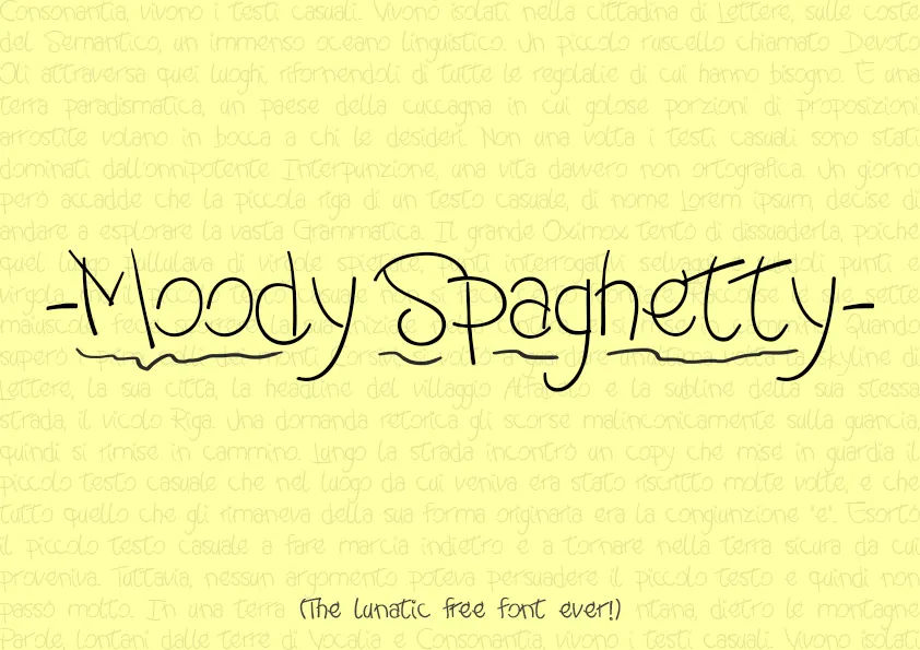 Moody Spaghetty Font