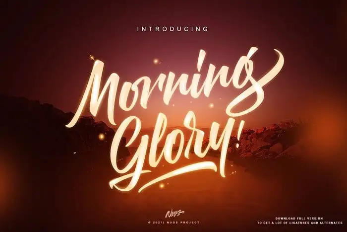 Morning Glory Bold Script Font