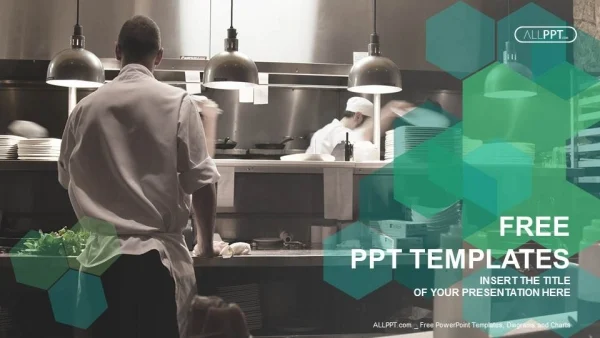 Motion chefs of a restaurant kitchen PowerPoint Templates