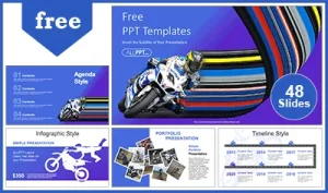 Motorcycle Racing Sports PowerPoint Templates