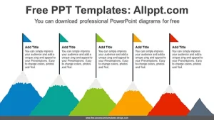 Mountain flag progress PowerPoint Diagram