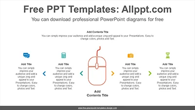 Mouse both sides flow PowerPoint Diagram Template