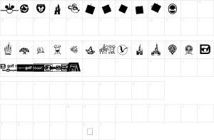 Mapa de caracteres da fonte Mouse Tags Font