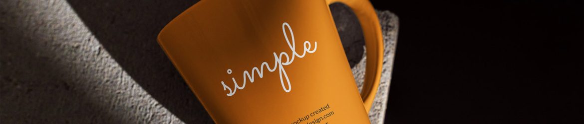 Mug on the concrete tile mockup