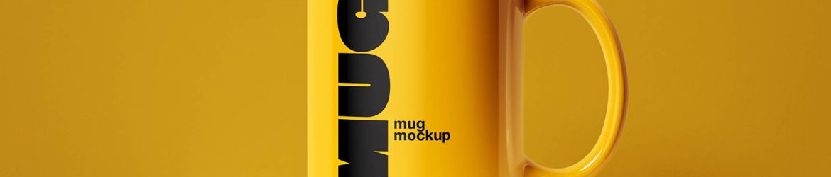 Mug on the shelf mockup