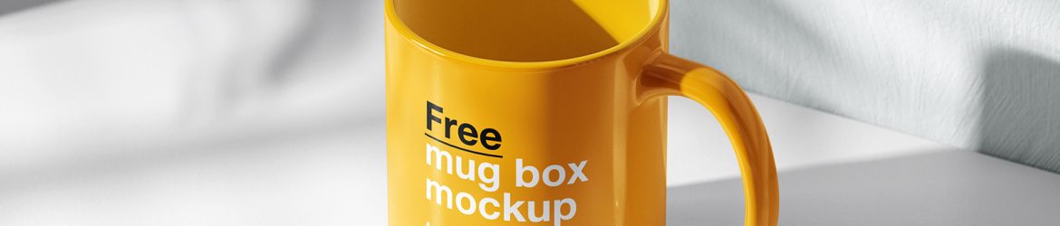 Mug on white shelf mockup Mug on white shelf mockup
