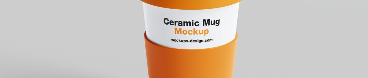 Mug with rubber band mockup Mug with rubber band mockup