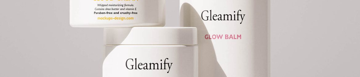 Multiple cosmetic jars mockup