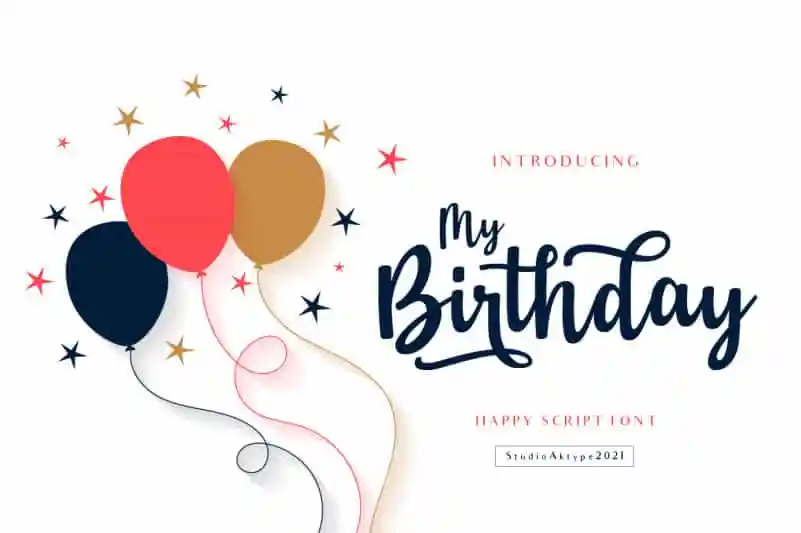 My Birthday Calligraphy Font