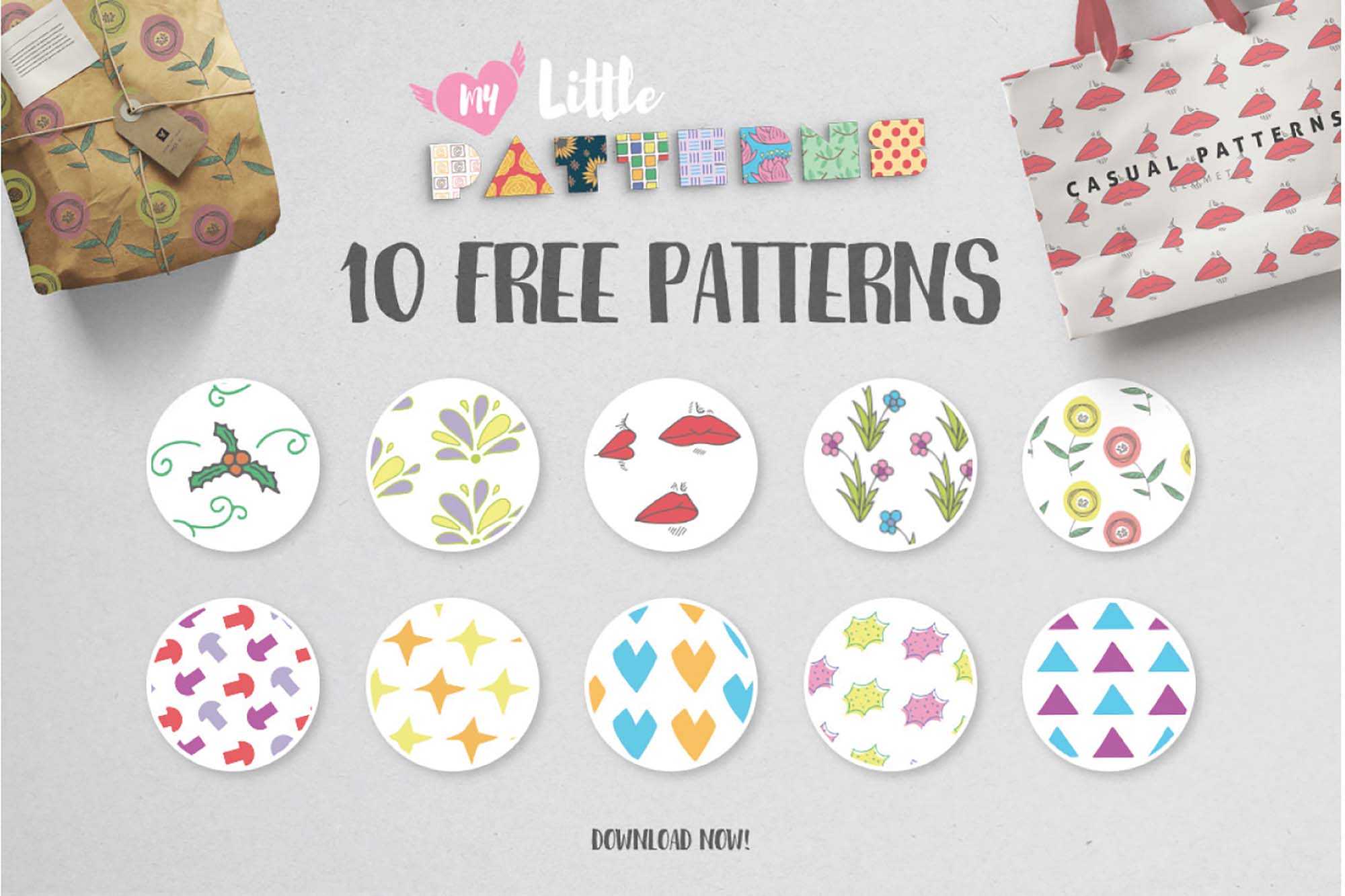 My Little Free Seamless Patterns Pack (EPS, PAT, PNG)