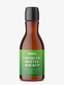 Narrow neck bottle mockup / amber