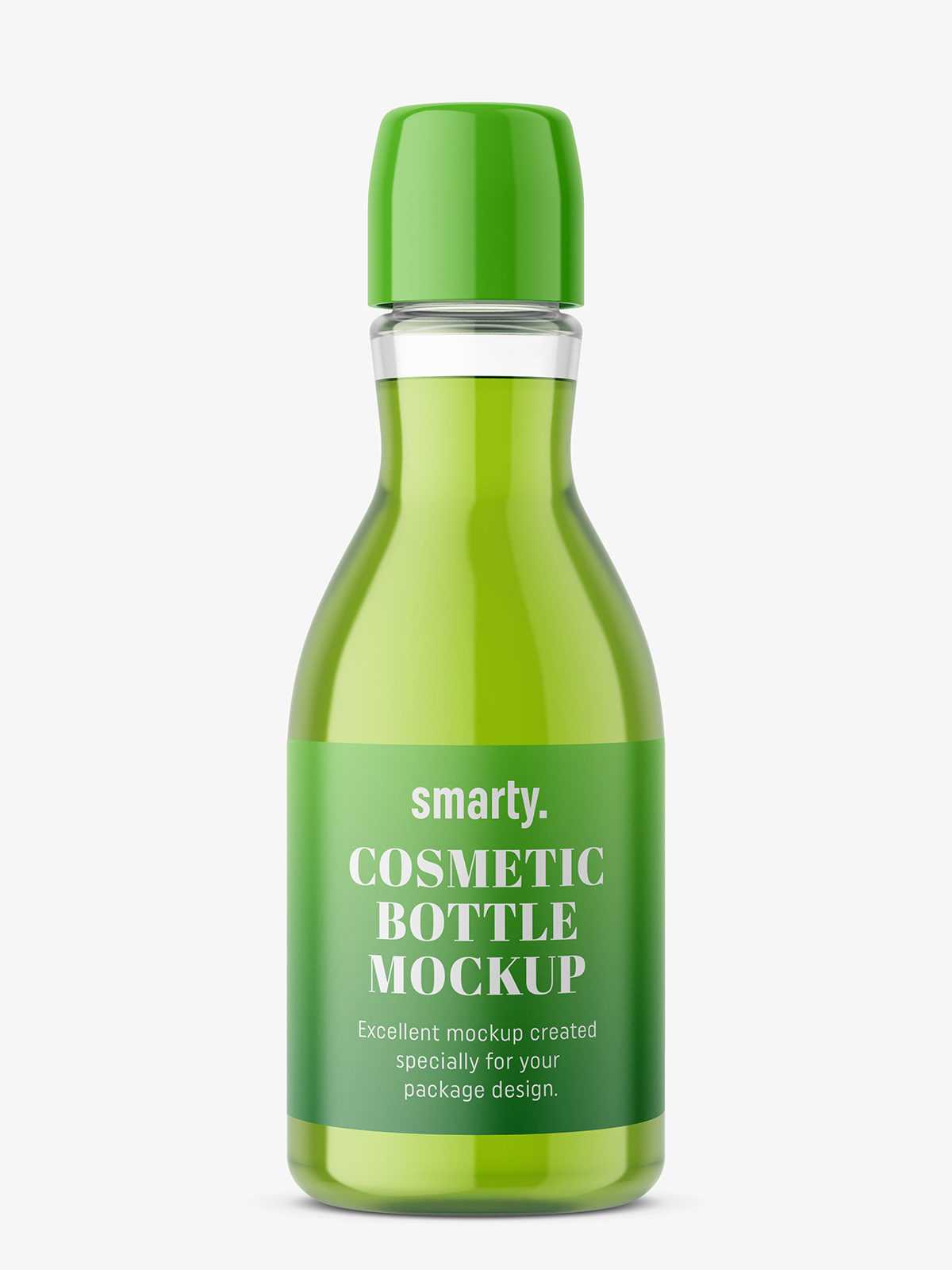Narrow neck bottle mockup / transparent