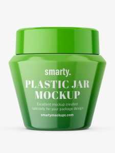 Narrowing glossy jar mockup