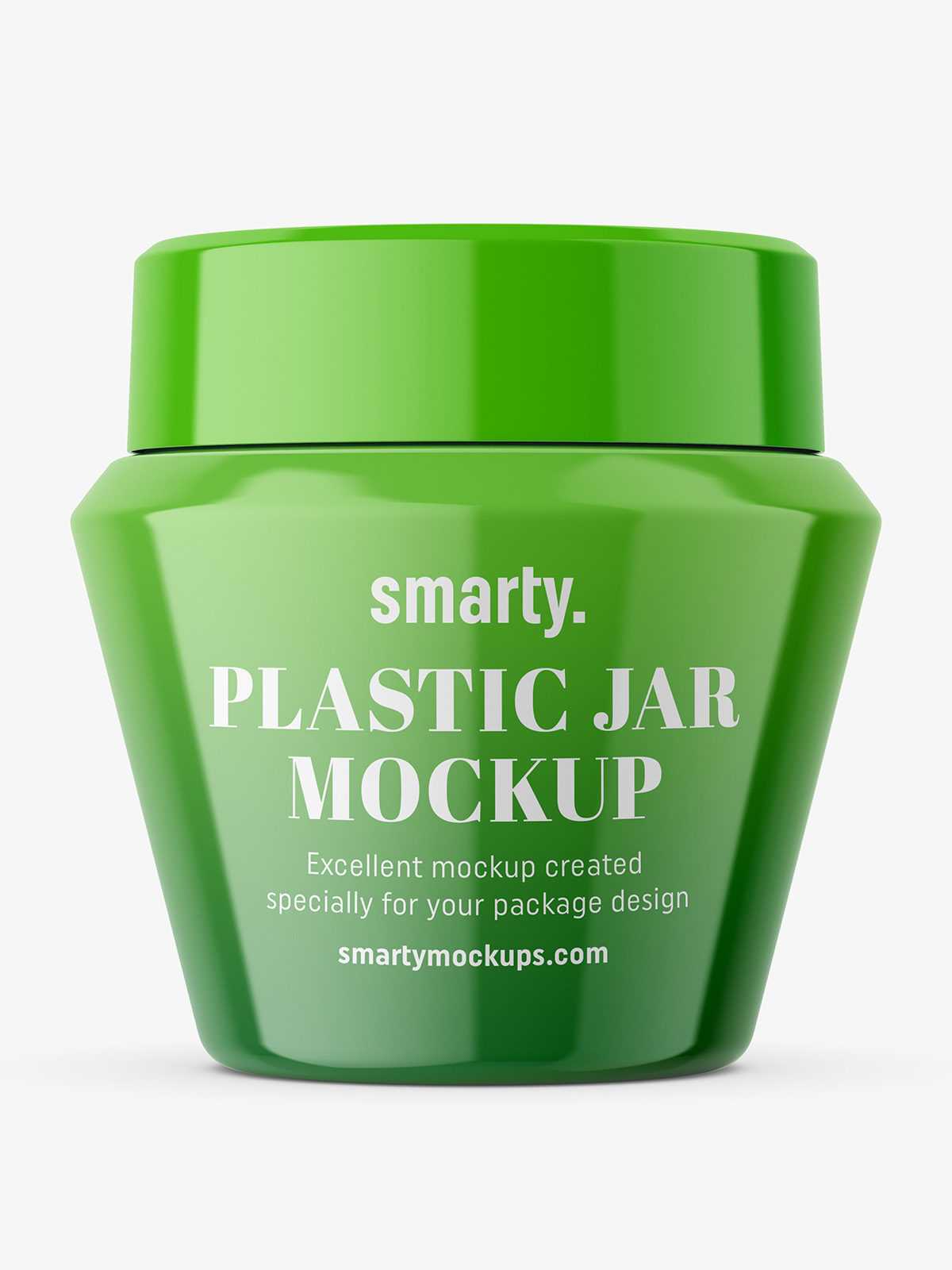 Narrowing glossy jar mockup