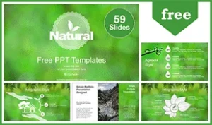 Natural Green Background PowerPoint Templates