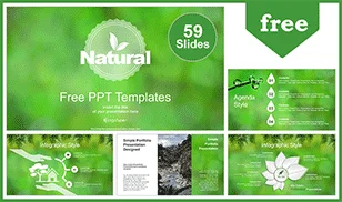Natural Green Background PowerPoint Templates
