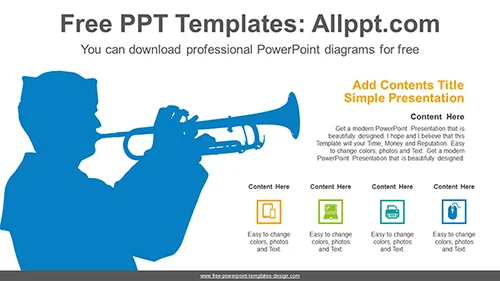 Naval Trumpet Playing PowerPoint Diagram