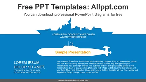 Navy Ships Submarine PowerPoint Diagram