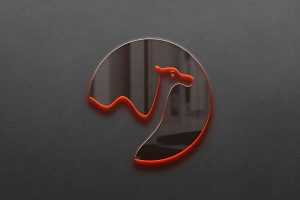 Neon Backlight Logo Mockup
