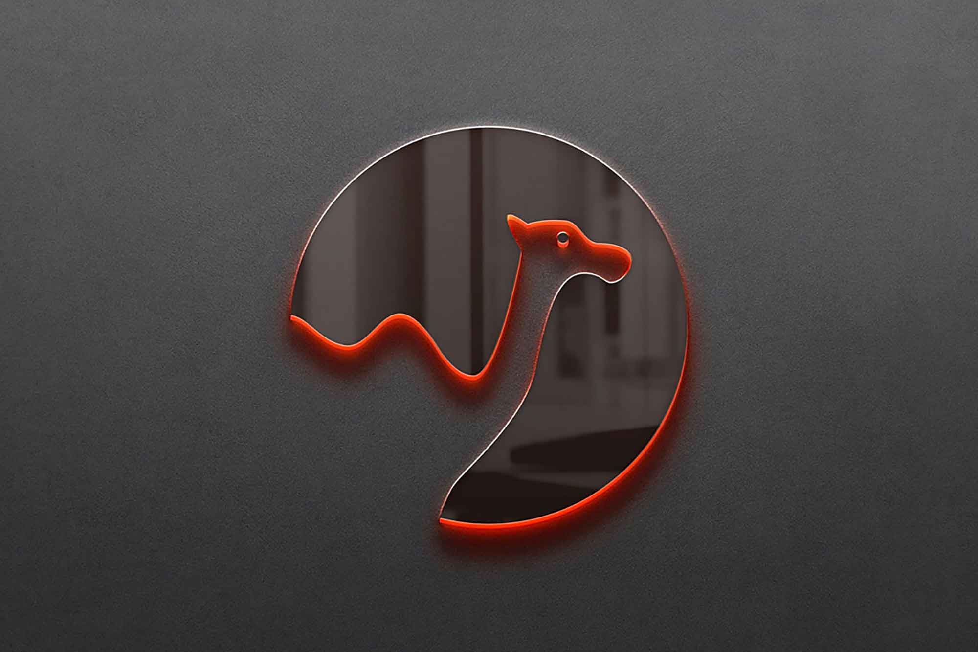 Neon Backlight Logo Mockup