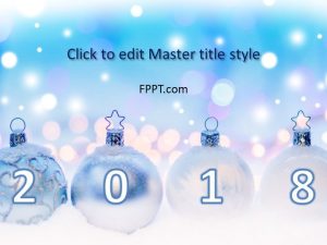 New Year Frozen Balls PowerPoint Template