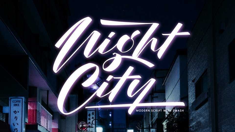 Night City Script Font › Fontesk