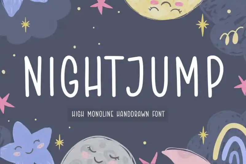 NIGHTJUMP High Monoline Handdrawn Font