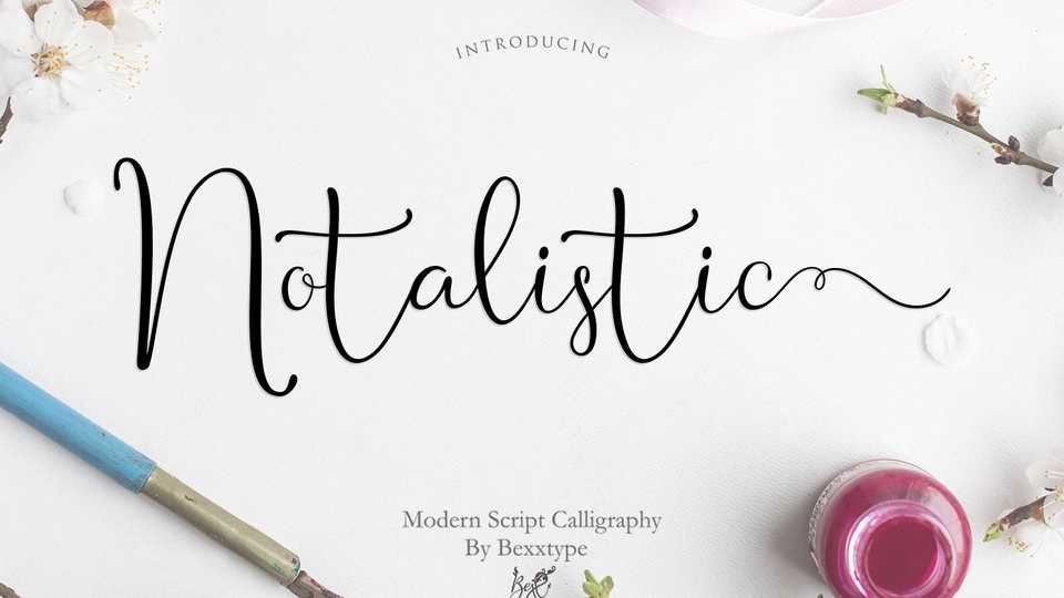 Notalistic Script Font › Fontesk