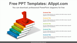 Number one book stairs PowerPoint Diagram Template
