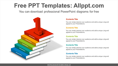 Number one book stairs PowerPoint Diagram Template