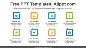 Numbered Square Arrows PowerPoint Diagram